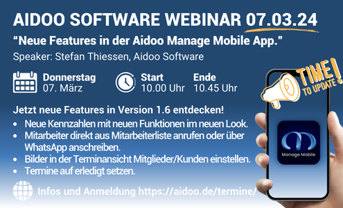 Aidoo Webinar "Neue Features in der Aidoo Manage Mobile App!" 2