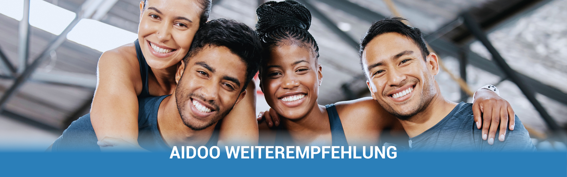 Aidoo Weiterempfehlung Landinpage, Happy sport people